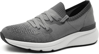 Bruno Marc Men's Dk Gray Mesh Slip On Breathable Knit Casual EZFLEX Sneaker NWOB