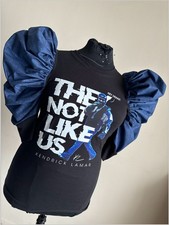 Kendrick Lamar They Not Like Us Revamp Top Denim Puff Sleeve Women's XL