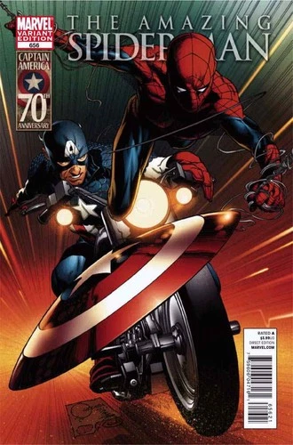 Amazing Spider-Man, The #656A VF/NM; Marvel | Captain America Variant 70th Anniv