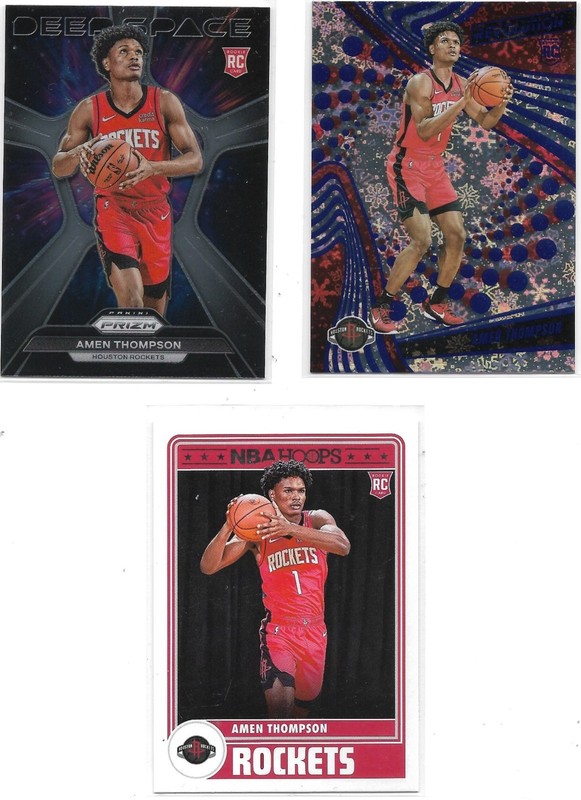 Amen Thompson Rookie Basketball Cards Lot Prizm NBA Hoops Revolution