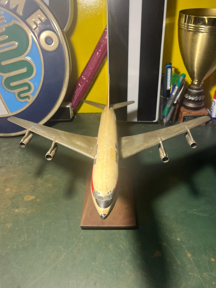 1958-1979 AEREO BOEING 707 GRANDE MODELLO VINTAGE DA COLLEZIONE 47cm - Immagine 3 di 4