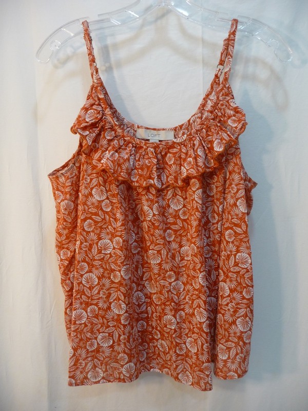 LOFT r    Women's sleeveless TOP Size Large light-weight floral adjustable strap