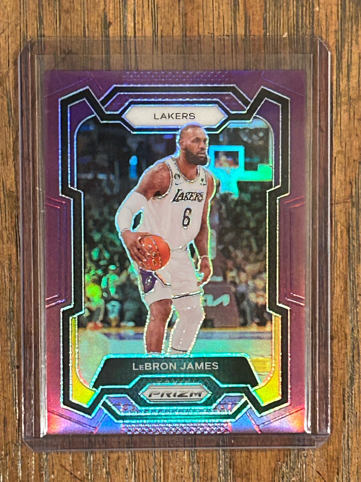 2023-24 Panini Prizm #63 LeBron James PURPLE /99 LAKERS COLOR MATCH RARE🔥