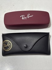 Lot of 2 Ray-Ban Eyeglass Sunglass Cases Black Soft Pouch Red Hard Clamshell