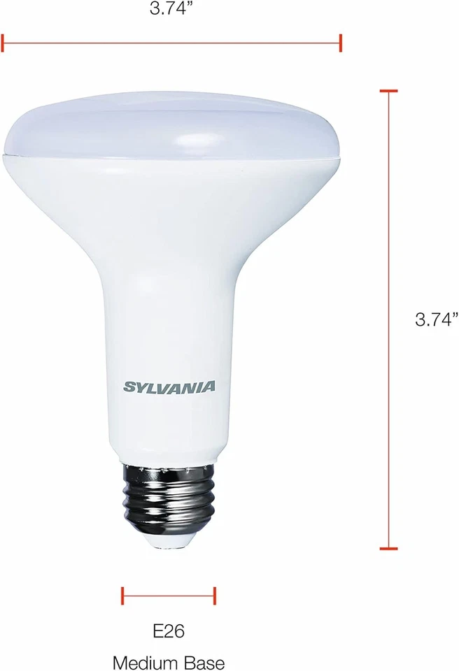 SYLVANIA LED BR30 Bulb 9W, 650lm, Dimmable - 12 Pack - Image 4 of 4