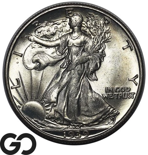 1939-D Walking Liberty Half Dollar, Choice BU++