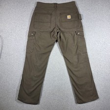 Carhartt 105461 Dark Coffee Ripstop Cargo Pants Men's 31x30 Rugged Flex Relaxed
