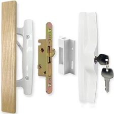 Patio Sliding Patio Door Handle Set with Mortise Lock, Key Cylinder and Keeper, 
