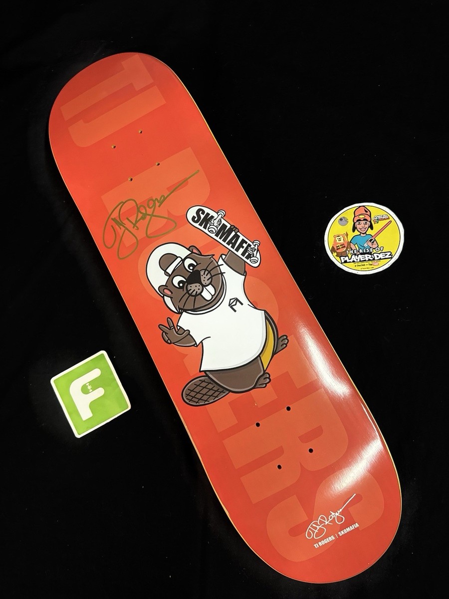 RARE SIGNED TJ Rogers Beaver Sk8mafia Skateboard Deck AUTOGRAPHED