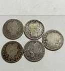 Five Barber Quarters US 90% Silver
