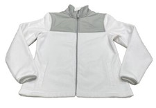 FILA Sport Full Zip Fleece Jacket Womens Medium White Long Sleeve EUC