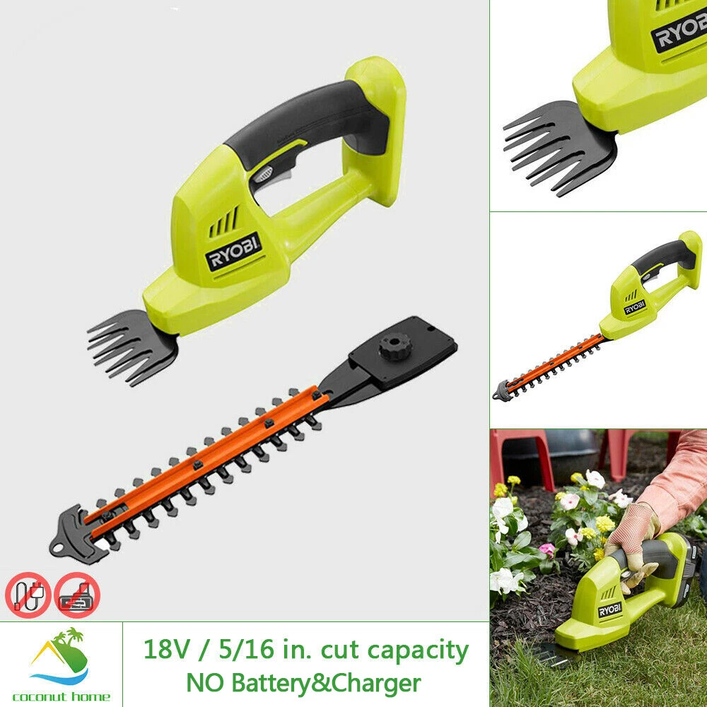 dukke i stedet Grøn RYOBI 18V Grass Shear &amp; Shrubber Trimmer Compact w Dual Action Blades  Tool Only | eBay