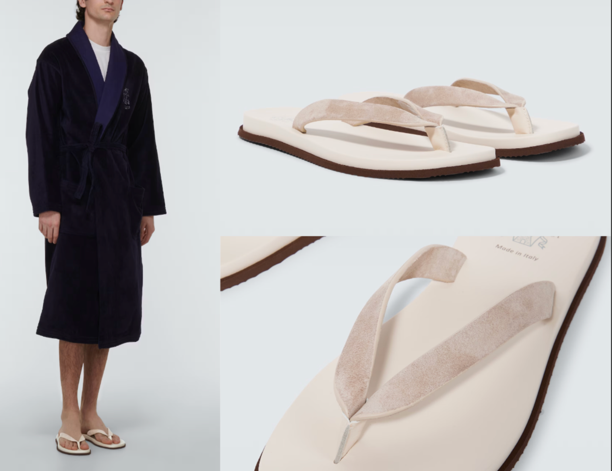 サンダル BRUNELLO CUCINELLI 25SS PAIR OFF THREESTRAP SANDALS FLIPFLOP Brunello Cucinelli - Brown Suede Flip Flop | Mitchell Stores