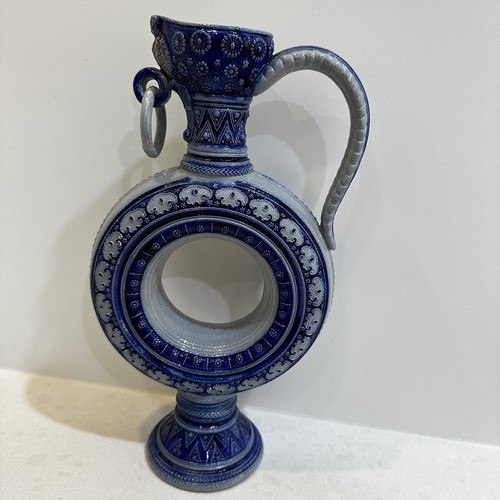 Westerwald German Salt Glazed Stoneware Ring Donut Shape Jug Blue 26cm Tall #636 - Bild 2 von 13