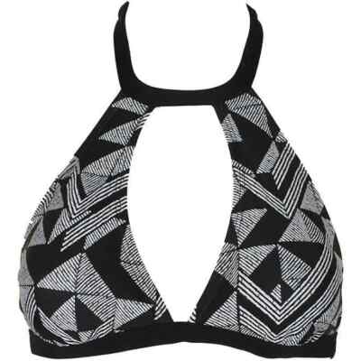 HULA HONEY Sz XL Padded Black WHITE Two Piece Swim Bikini Bathe Suit NWT