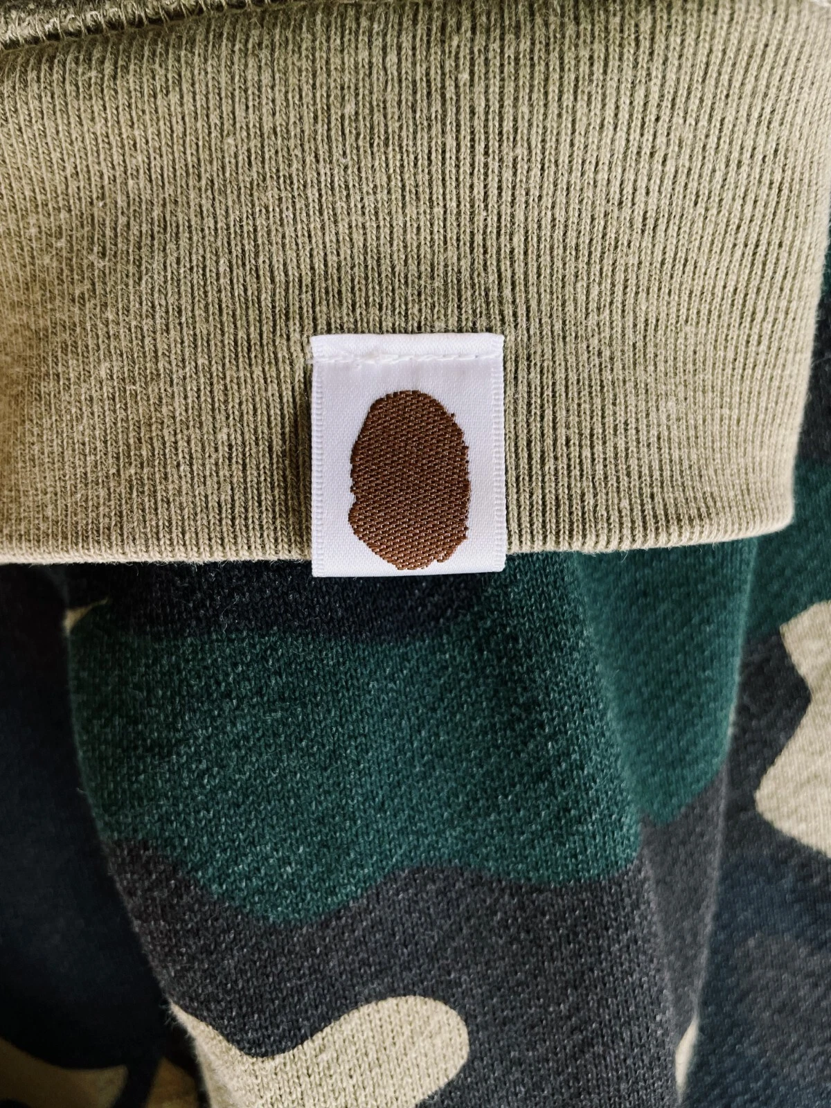 A BATHING APE (BAPE) Vintage Y2K Bape A Bathing Ape Woodland Camo Full zip Hoodie Green Khaki
