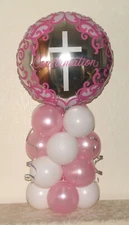 CONFIRMATION - FOIL BALLOON DISPLAY - TABLE DECORATION -NO HELIUM NEEDED