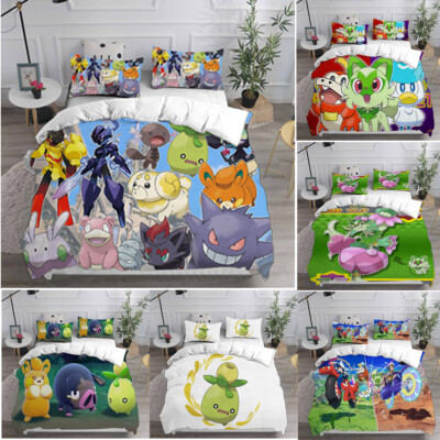 Pocket Monster Scarlet and Violet 3D Bettwäsche Set 2/3tlg Bettbezug Kissenbezug
