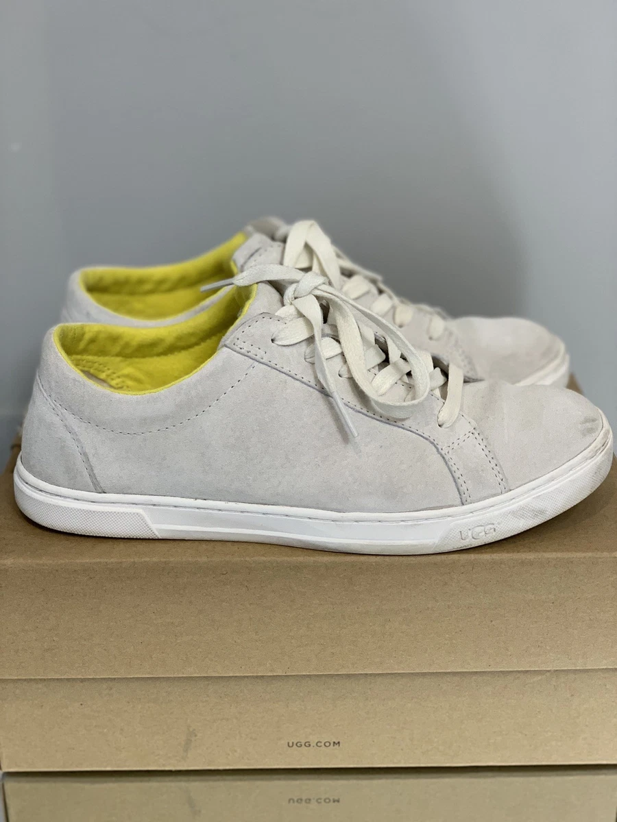 Ugg Australia Karine Womens Fashion Sneaker White Lily Suede Lace