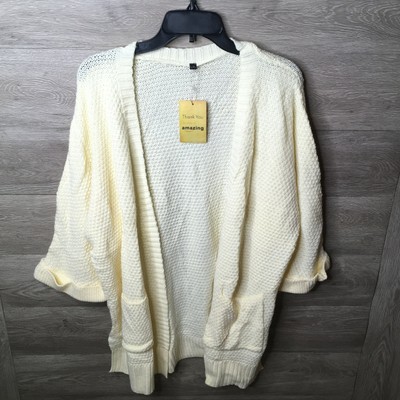 white open cardigan sweater