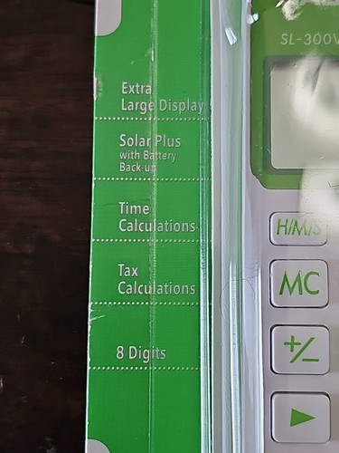 Casio Calculadora Electrónica Verde #SL-300VC-BE y Estuche NUEVO F22 - Imagen 3 de 8
