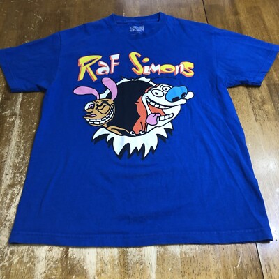 Chinatown Market Raf Simons Ren And Stimpy Blue Shirt Size Large