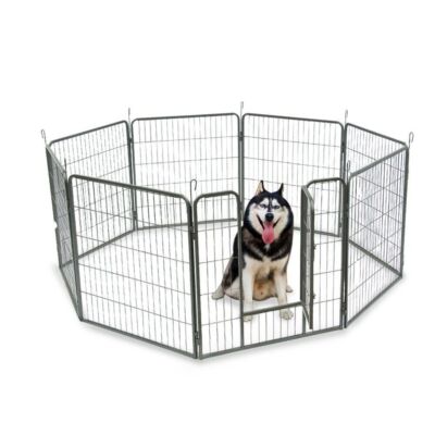 32-Inch Heavy Duty Metal Pet Playpen – 8-Panel Exercise Fence & Kennel Cage
