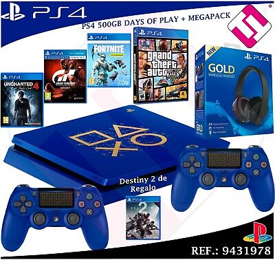 Days Of Play PS4 500GB 2018 PLAYSTATION 4 +Games+ Headset Gold 7.1 Megapack  | eBay