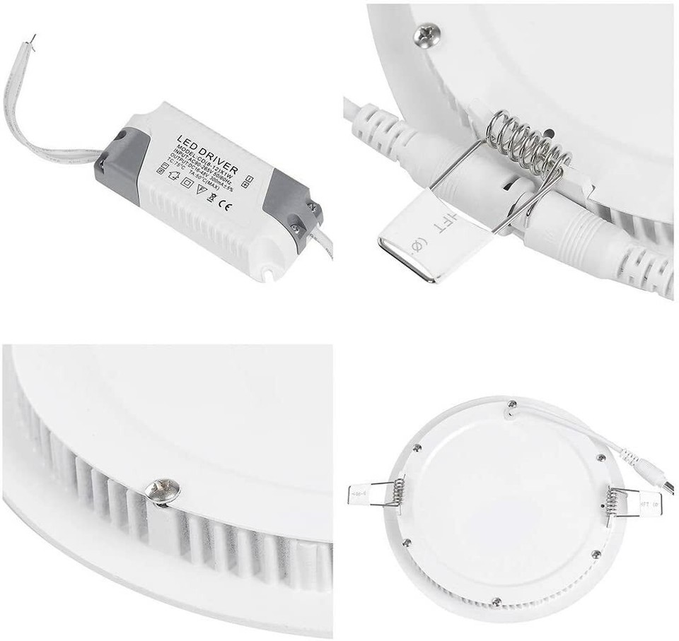 18W 8 Inch Ultra-Thin Round Led Panel Fixture Light Recessed Ceiling ...
