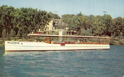 Postcard WI: Mail Boat Walworth, Lake Geneva, Wisconsin, Posted 1957