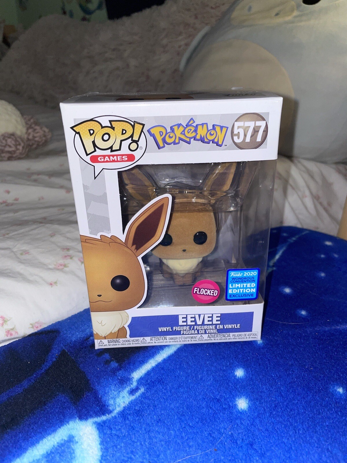 Funko Pop! Eevee Flocked #577 2020 Wondrous Convention Edición Limitada Exclusiva