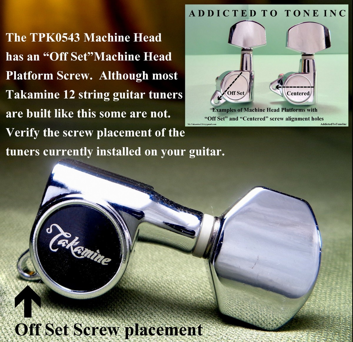 Takamine Pro Series Sintonizzatore TPK0542 SET 12 CORDE / Oro Con - Foto 11