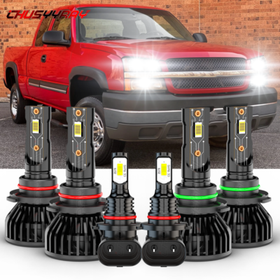6x LED Headlight High/Lo Fog Light Kit For 2003-2006 Silverado - Foto 9