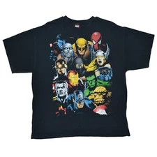 Marvel Comics Mad Engine T Shirt Size XL Black Faded Distressed Big Print Tee