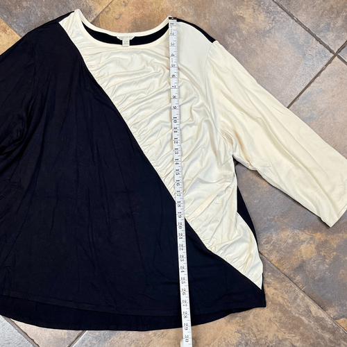 Cato Est. 1946 1/2 Black Cream Draped Sweater 22/24W - Picture 7 of 9