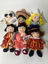 Disney Store Parks Its a Small World Mini Bean Bag Beanie Plush 6pc Lot Rare