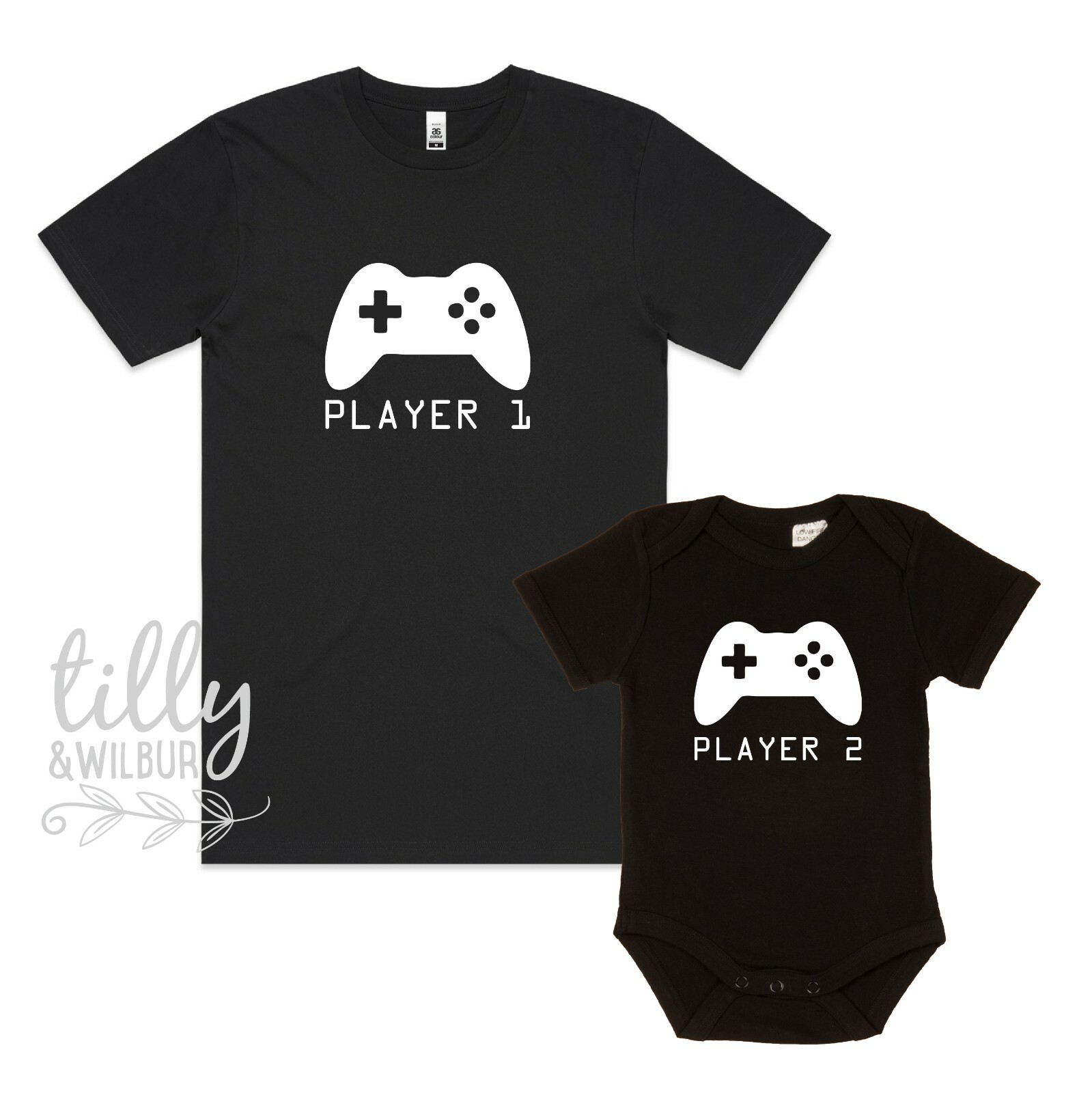 Player 1 Player 2, Father Son Matching Shirts, Matching Dad Baby, Father's Day — image 2