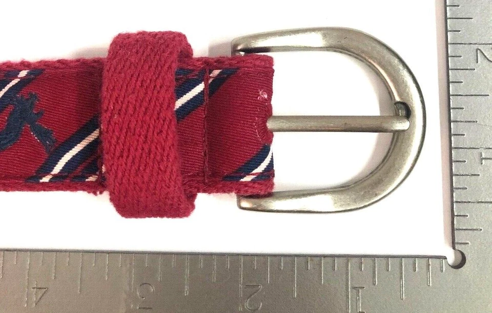 Cinturón de algodón a rayas rojo azul AMERICAN EAGLE OUTFITTERS para mujer talla M cintura 29-31 Foto 4 de 4