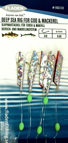 10 Fladen Silver & White Rigs Mackerel Feathers Lures Cod Sea Fishing Traces - Picture 6 of 6