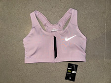 NIKE PRO COMBAT DRI-FIT FRONT ZIP SPORTS BRA WOMENS SIZE M