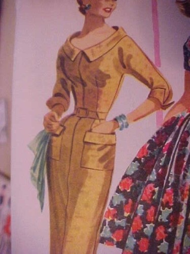 1955 McCall's Lady's Dress Slim or Full Skirt Pattern 3426 - Picture 2 of 5