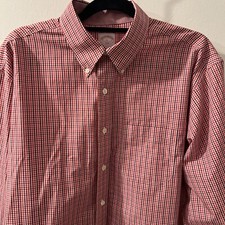 Brooks Brothers L/S Men s Dress Shirt Large Traditional Fit Non-iron Red Plaid