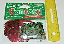 Oversize Poinsettia Confetti #026004, Poinsettia Confetti, 1/2 oz/pk