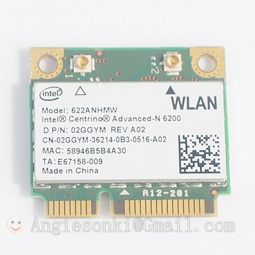 INTEL 6200 ADVANCED-N DUAL BAND 2.4/5Ghz Wireless WiFi CARD,DELL 2GGYM,622ANHMW - Picture 3 of 4