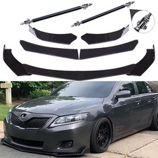 Front Bumper Lip Spoiler Splitter Strut Rods Glossy For Toyota Corolla