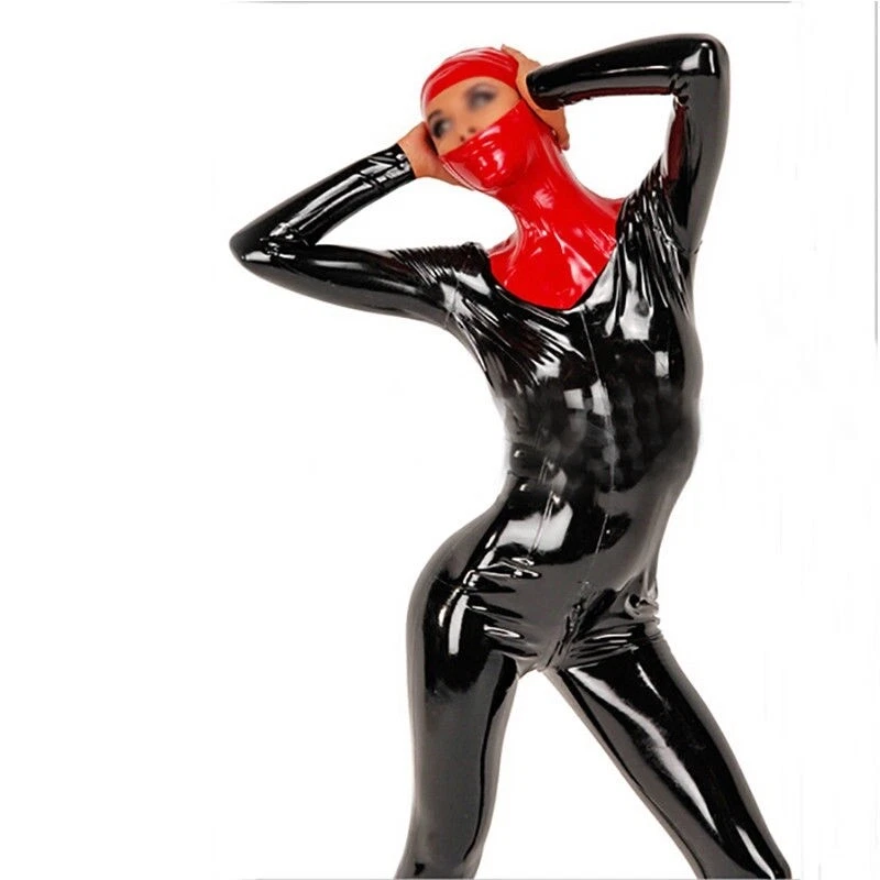 Latex mask and Red 1.0mm Collars with Lacing Behind latex Mask Club Wear - Image 4 of 4