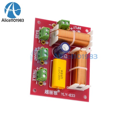 Ajustable Treble Bass Frequency Divider 3 Way Speaker Audio Crossover Filter - Picture 7 of 8