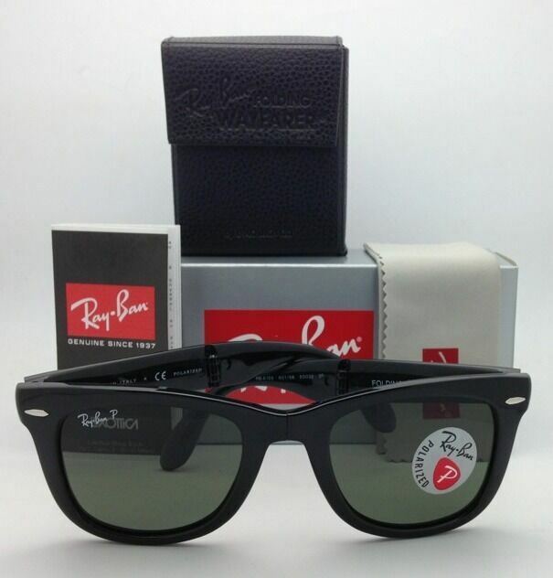 Polarized RAY-BAN Sunglasses FOLDING WAYFARER RB 4105 601/58 50-22