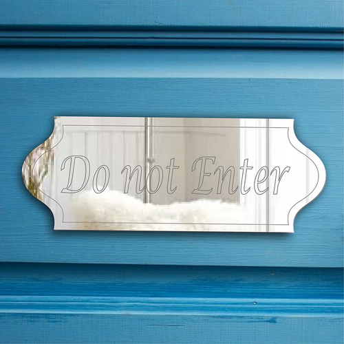 DO NOT ENTER Office School Door Sign Personalised Plaque Signage Acrylic Mirror - Picture 9 of 11