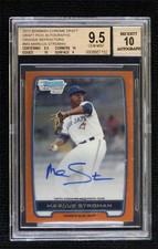 2012 Bowman Draft Orange Refractor 19/25 Marcus Stroman BGS 9.5 Auto 07lk